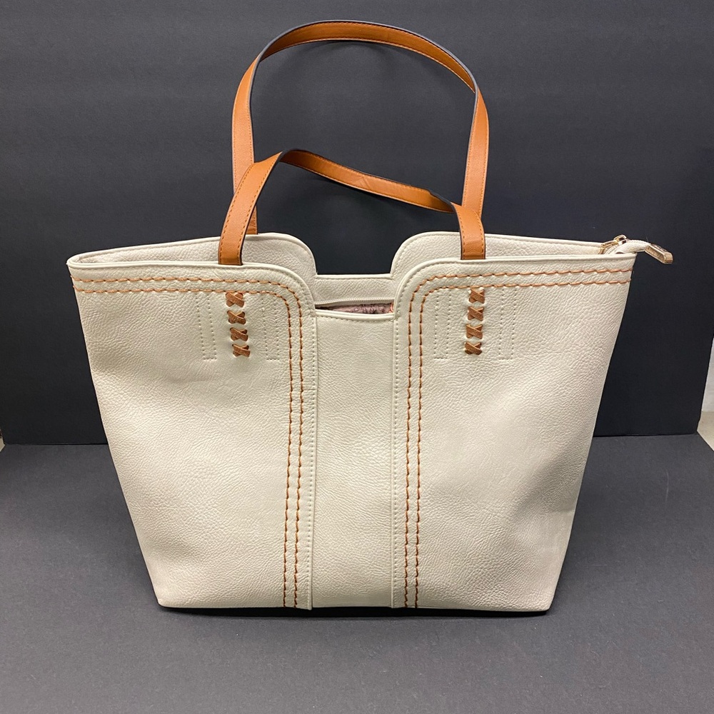 Montana West Ivory Beige Tote Bag Top Handle Shoulder Satchel Purse for Women